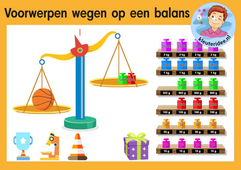 Voorwerpen wegen op een balans rekenen met kleuters kleuteridee.